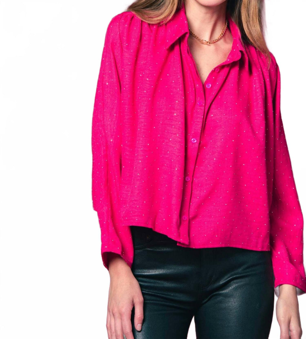 Long Sleeve Hayden Shirt In Hot Pink