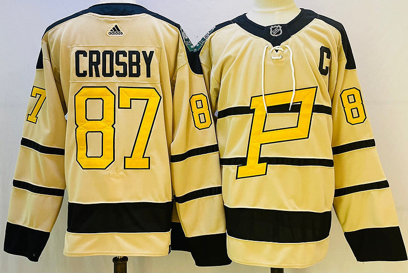 Men's Pittsburgh Penguins Sidney Crosby #87 Yellow Player Game jersey