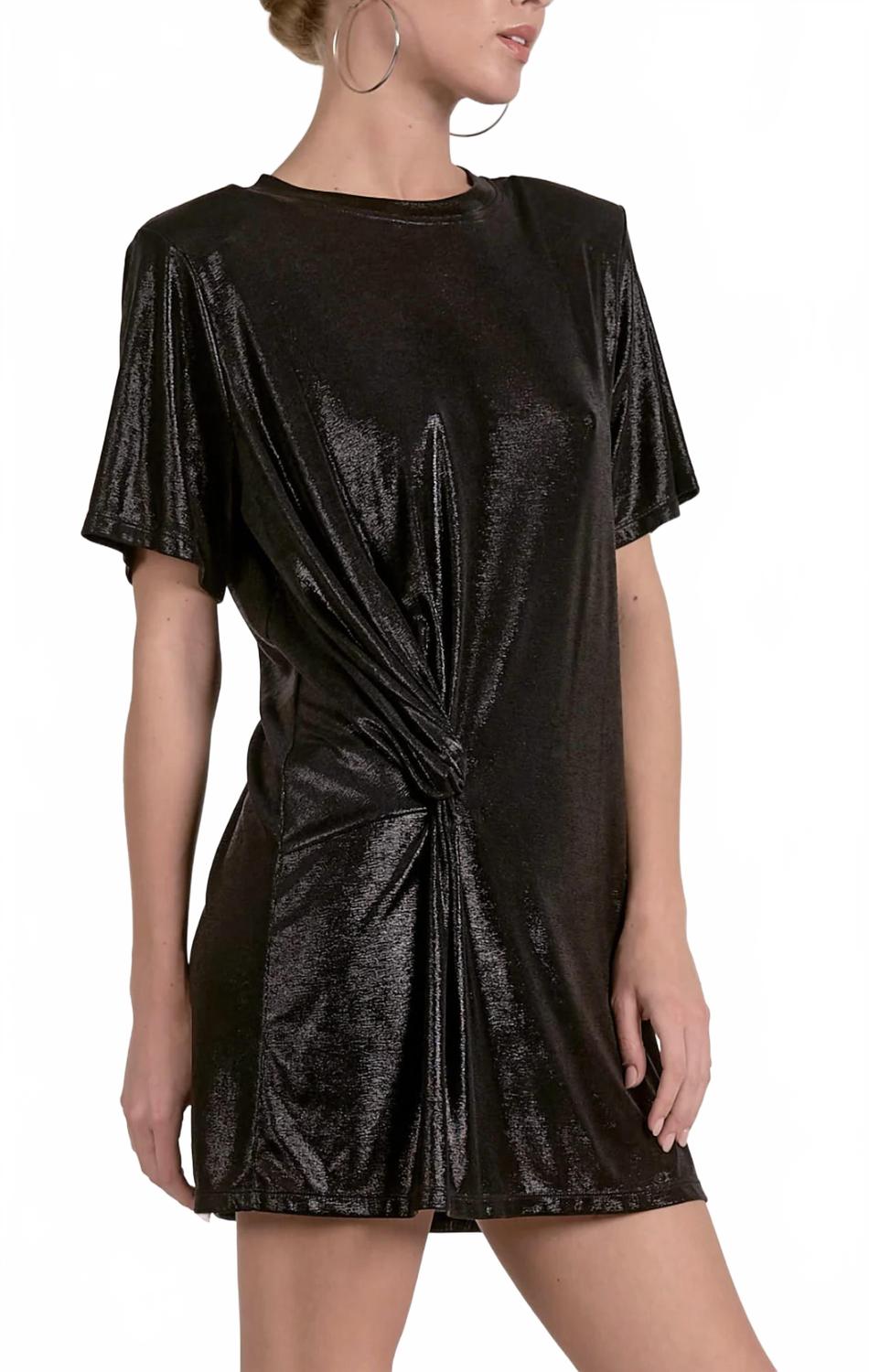 Short Sleeve Mini Dress In Black