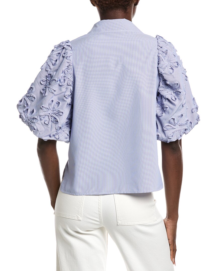 Gracia Ribbon Balloon Sleeve Blouse