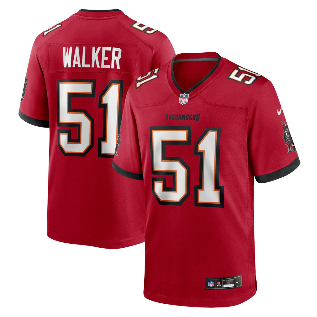 Tampa Bay Buccaneers David Walker Red Team Game Jersey