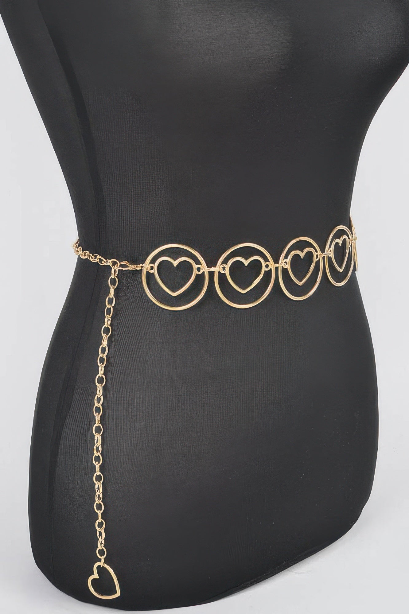 Heart Shape And O Ring Metal Chain Belt