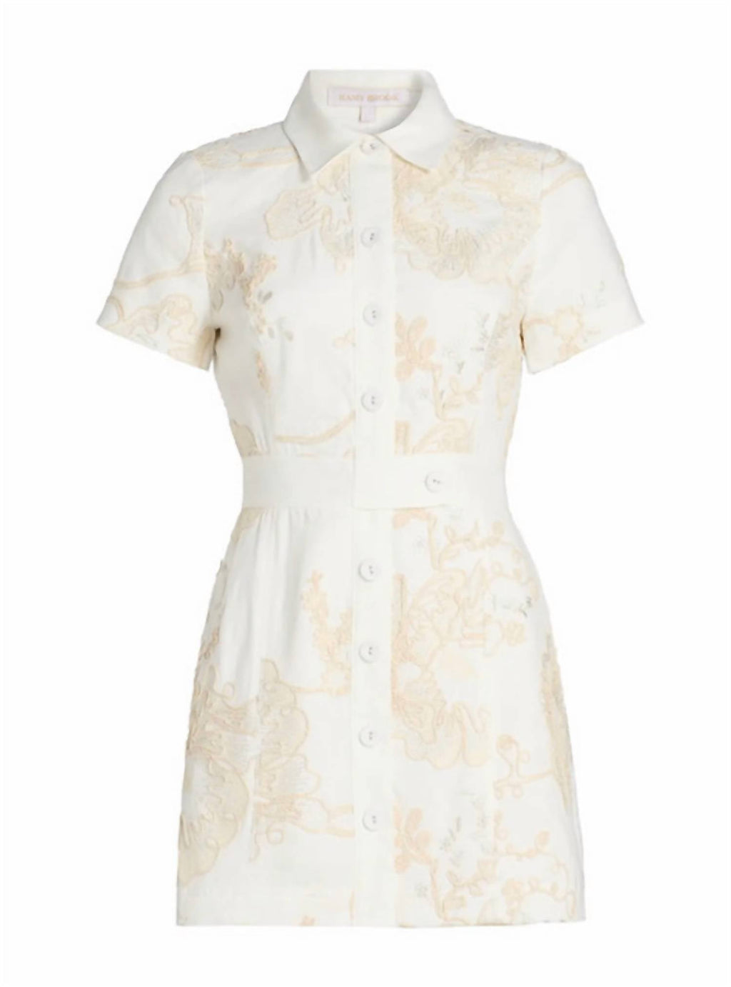 Shannon Floral Embroidered Mini Dress In White Embroidery
