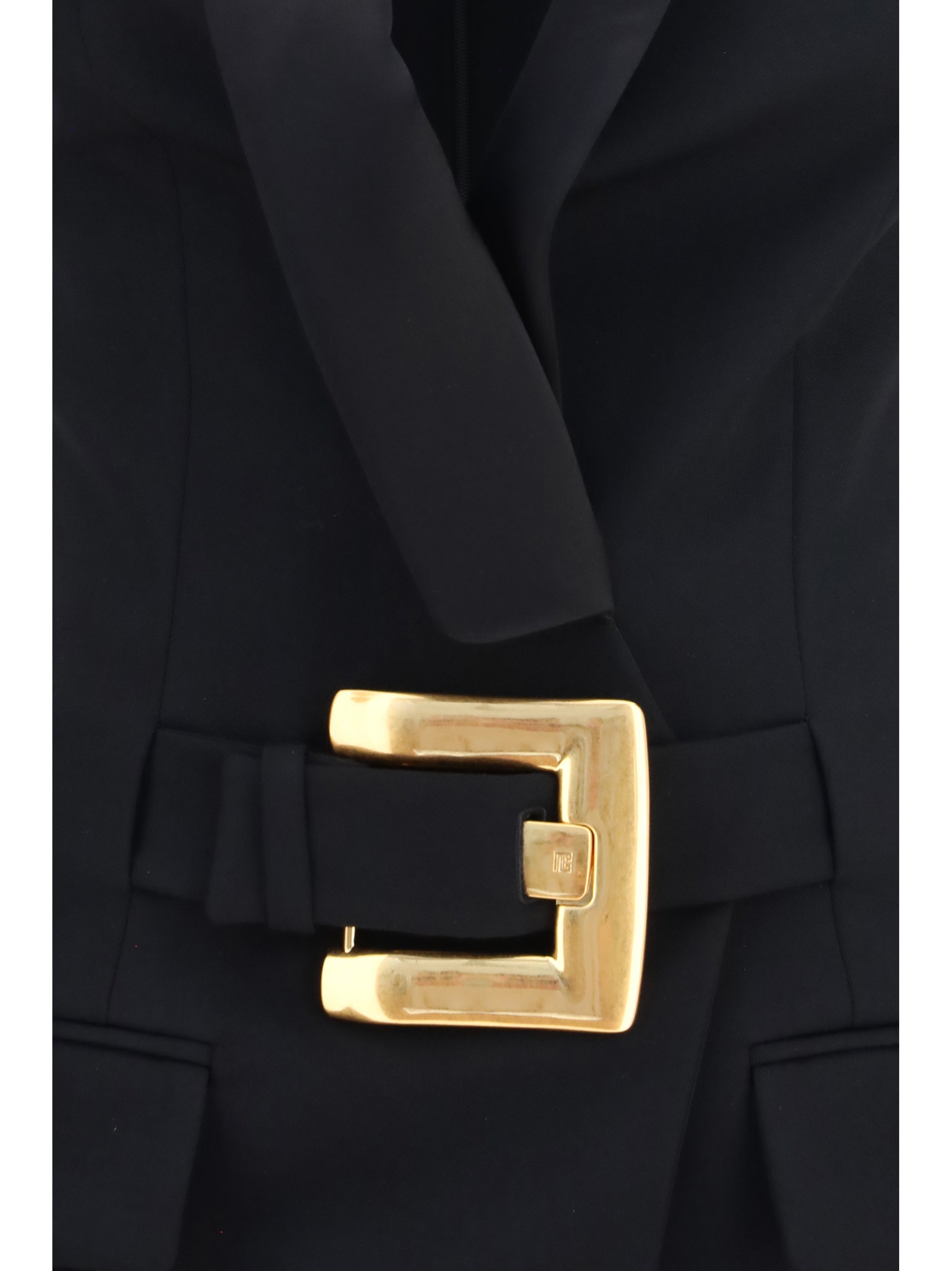 Balmain Women Grain De Poudre Belted Dress