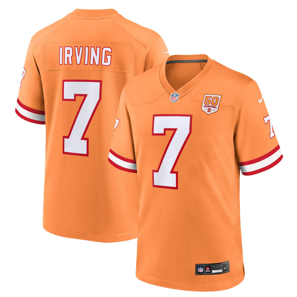Tampa Bay Buccaneers Bucky Irving Creamsicle 50th Season Game Jersey
