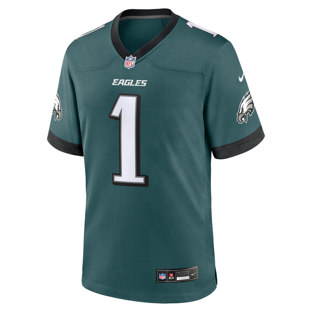 Philadelphia Eagles Midnight Green #1 Dad Game Jersey