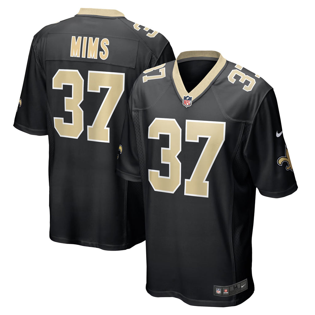 New Orleans Saints Jordan Mims Black Team Game Jersey