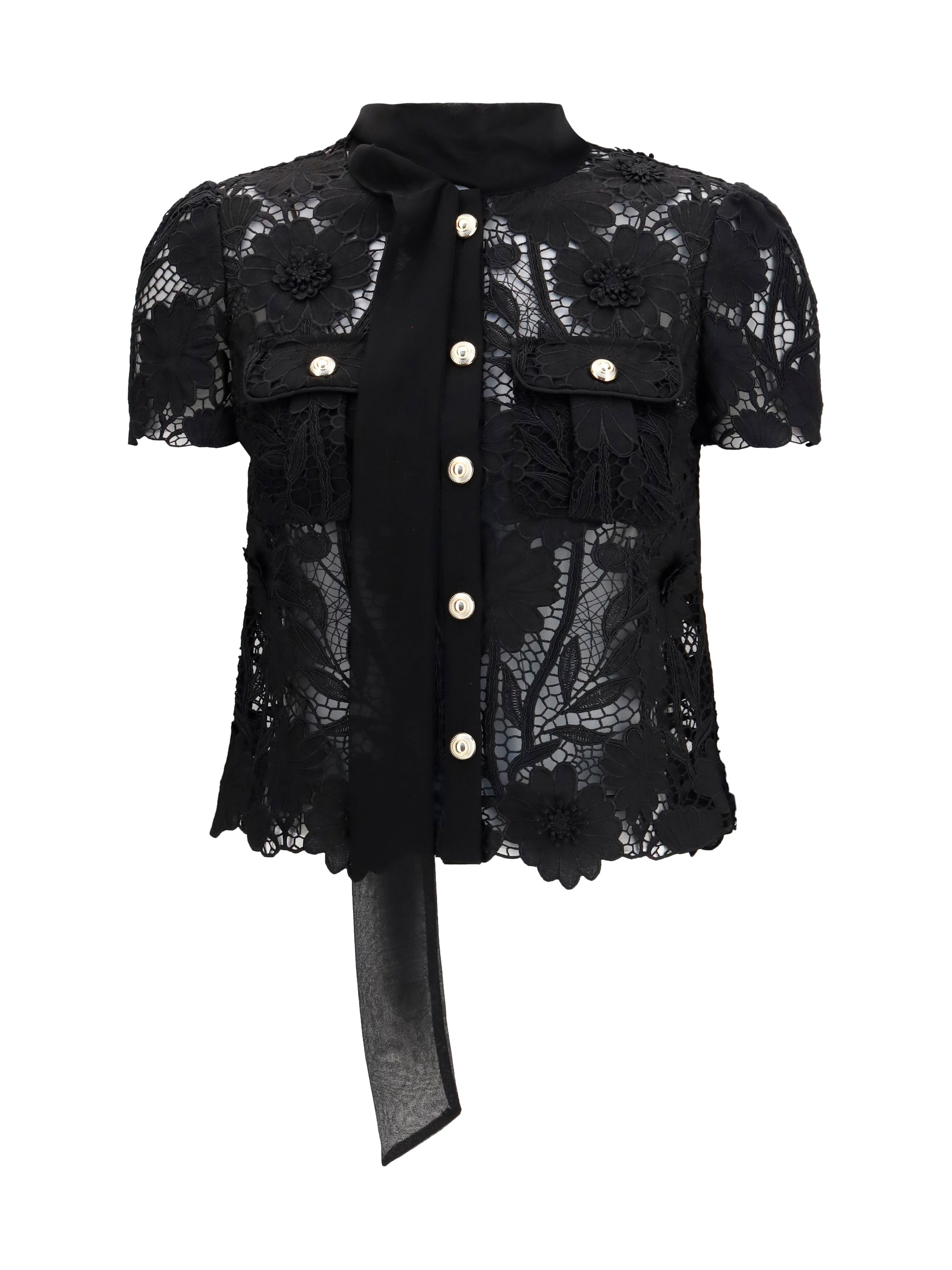 Self-Portrait Women Tie-Neck Top