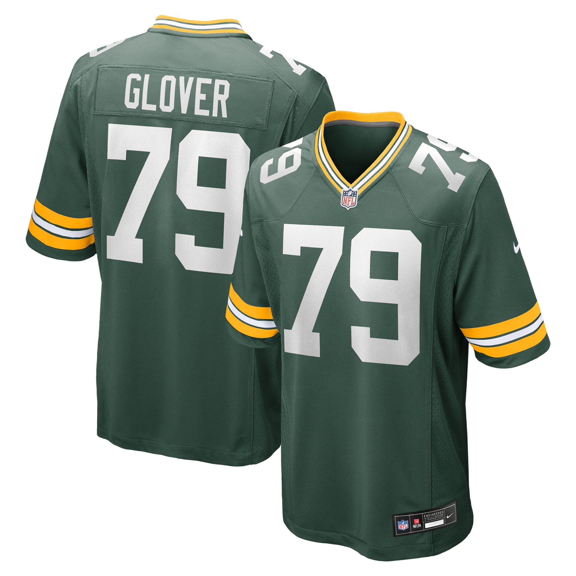 Green Bay Packers Travis Glover Green Game Jersey