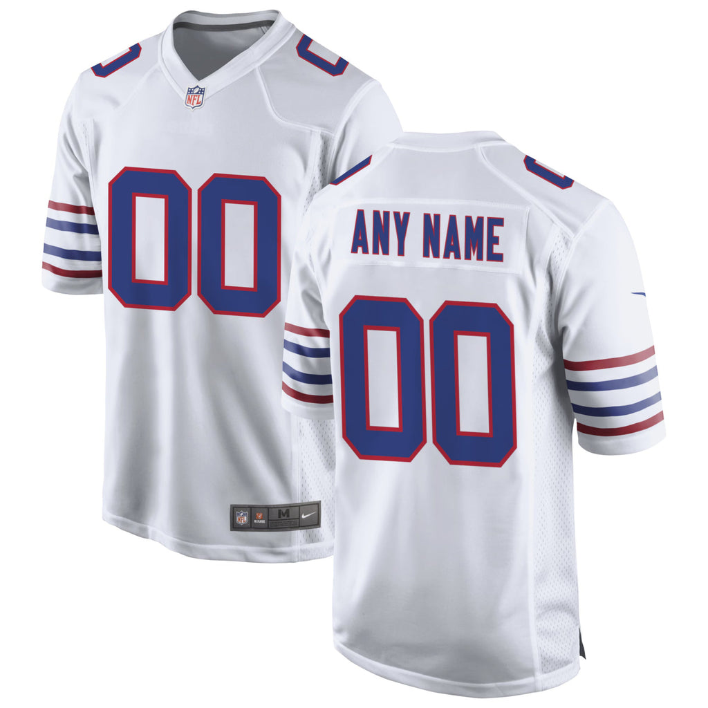 Buffalo Bills White Alternate Custom Game Jersey