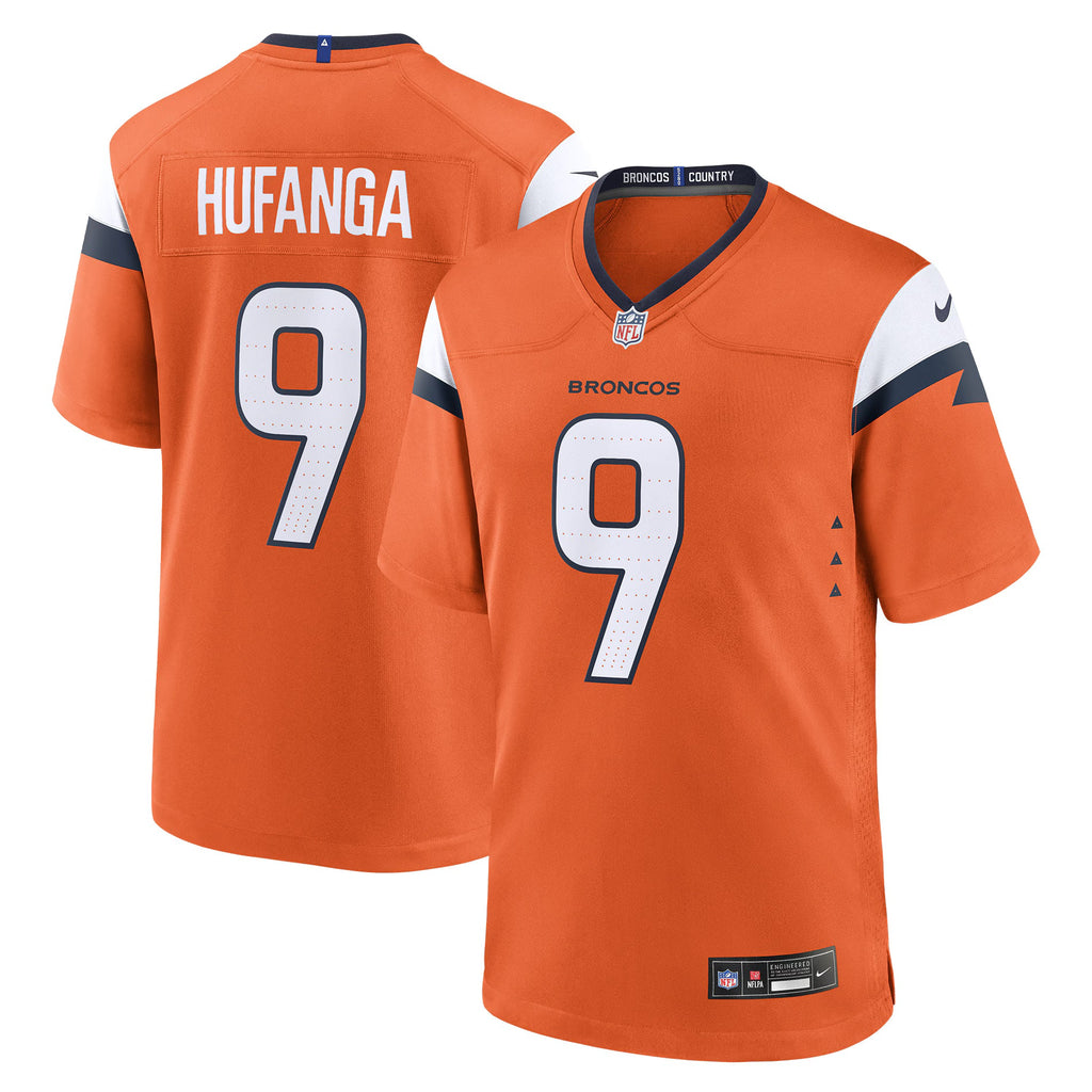 Denver Broncos Talanoa Hufanga Orange Team Game Jersey
