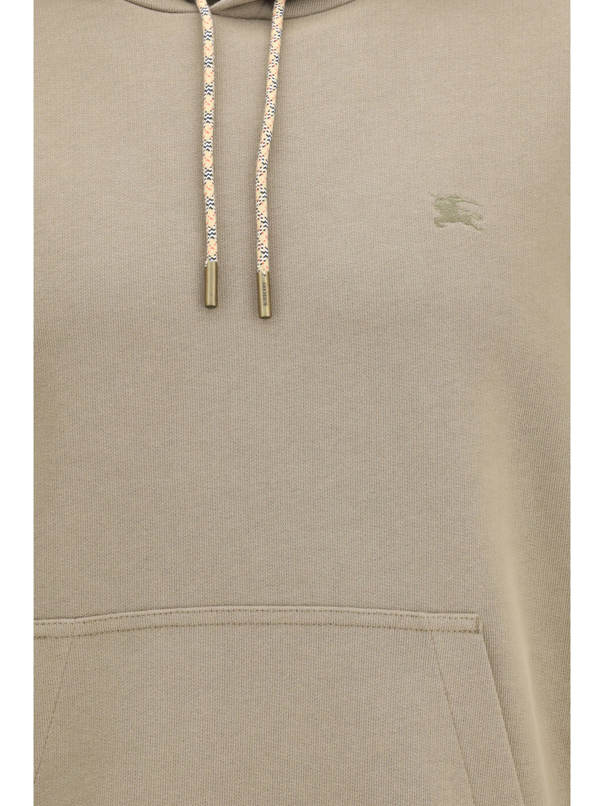 Burberry Men Check Hoodie With Drawstrings