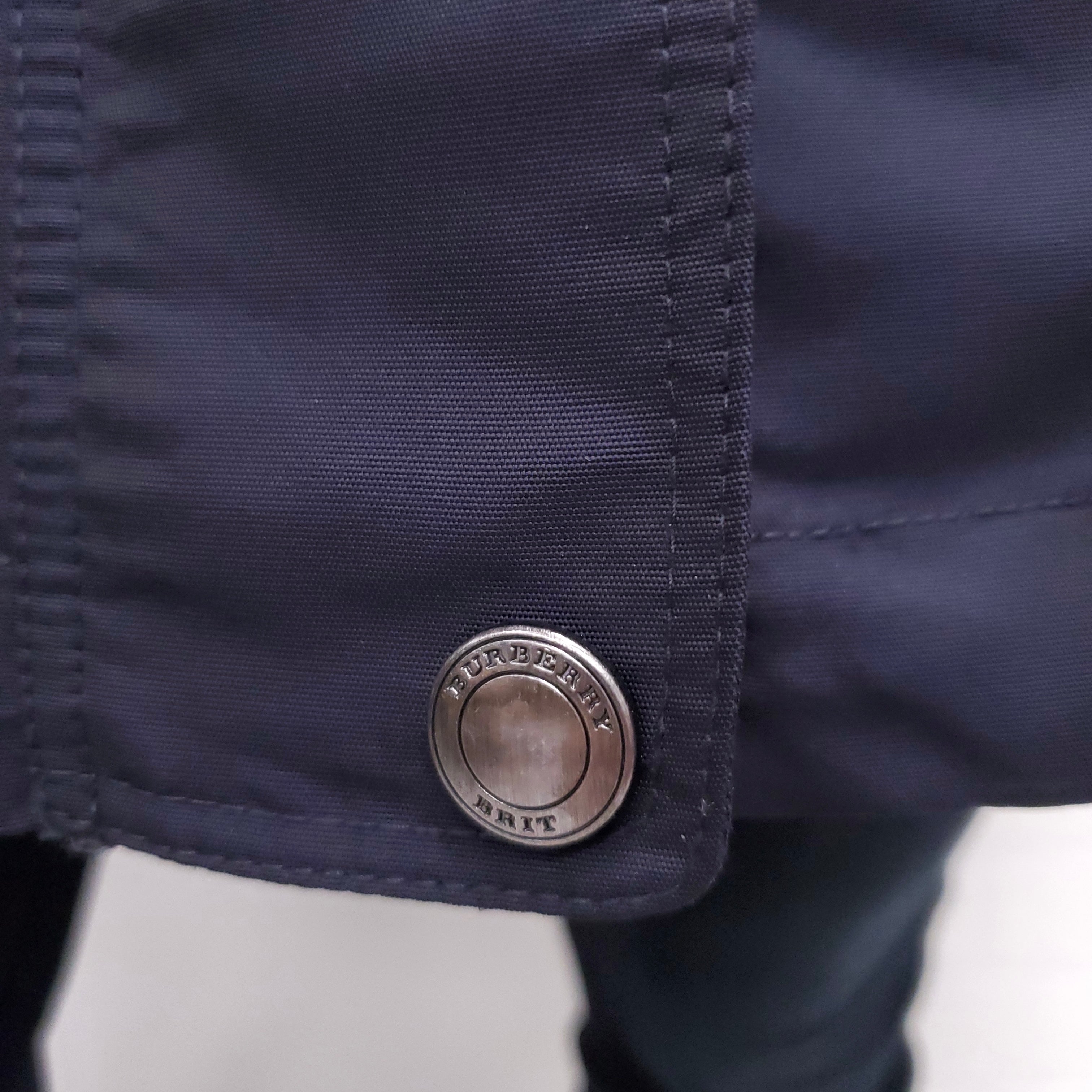 BURBERRY BRIT NAVY COAT WITH FUR HOOD - SIZE 2