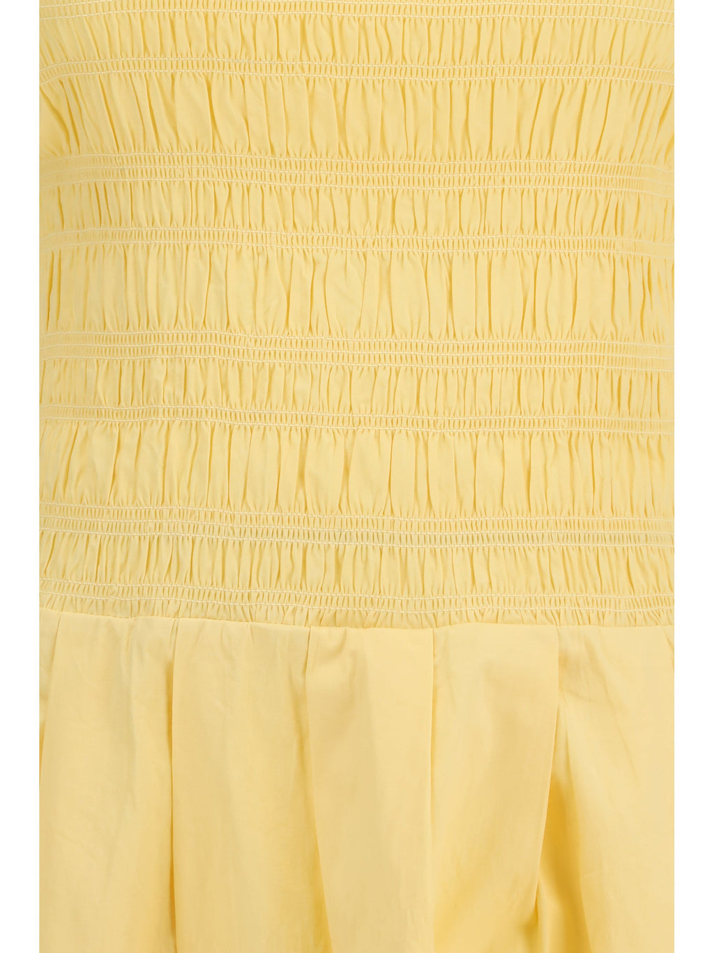 Ganni Women Stretch Cotton Mini Dress With Balloon Sleeves
