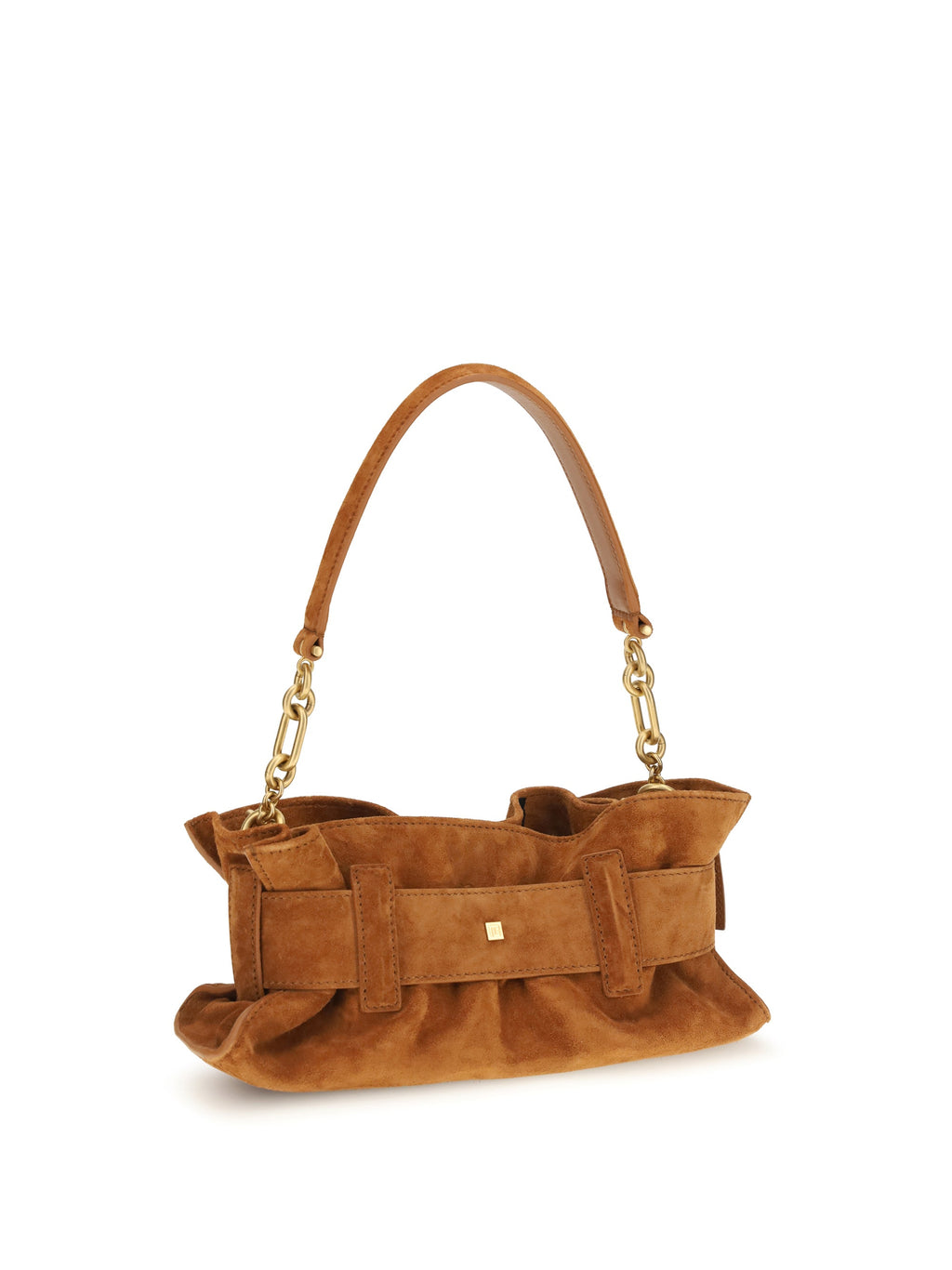 Balmain Women Anthem Mini Bag In Suede Leather