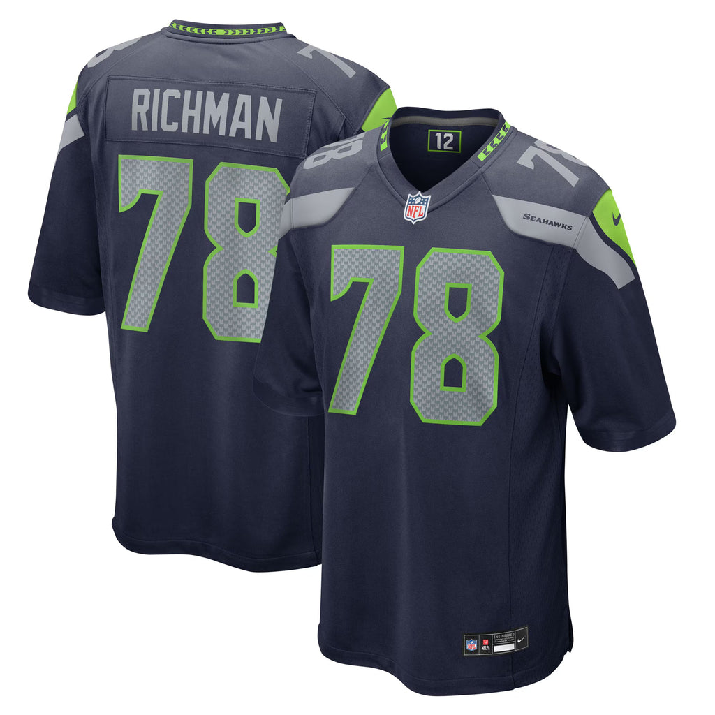 Seattle Seahawks Mason Richman College Navy Team Game Jersey