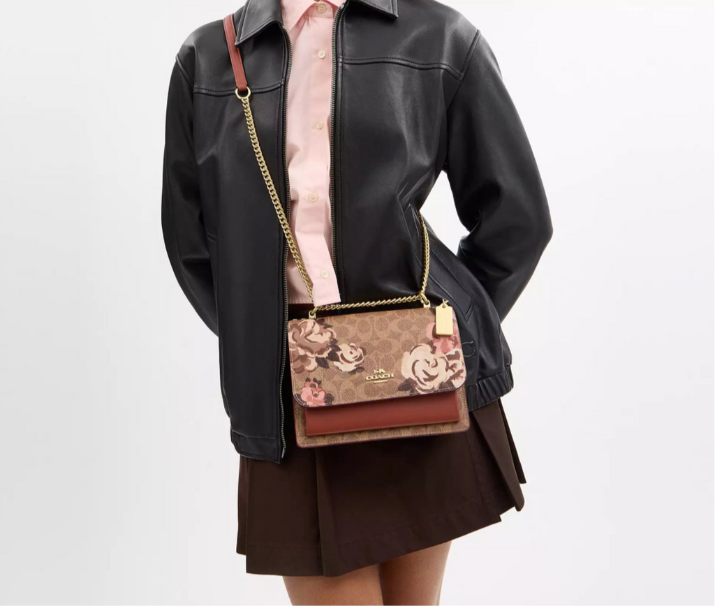 NWT Coach Klare Crossbody Bag In Signature Canvas & Leather With
Rose Print