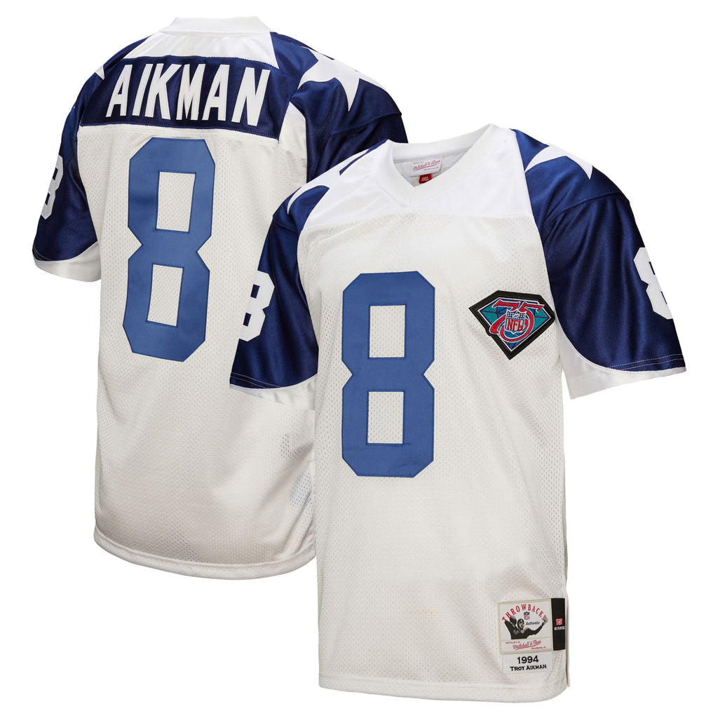 Dallas Cowboys 1994 Troy Aikman Mitchell & Ness White Authentic Throwback Retired Player Jersey