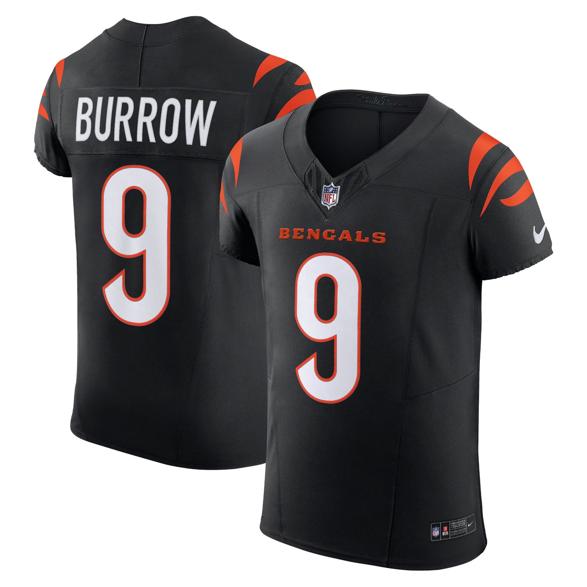 Cincinnati Bengals Joe Burrow Black Vapor F.U.S.E. Elite Jersey