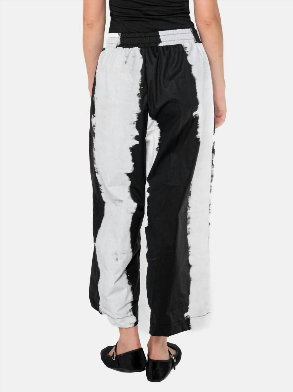 Big Stripe Soda Print Wide Leg Trousers In Black/white