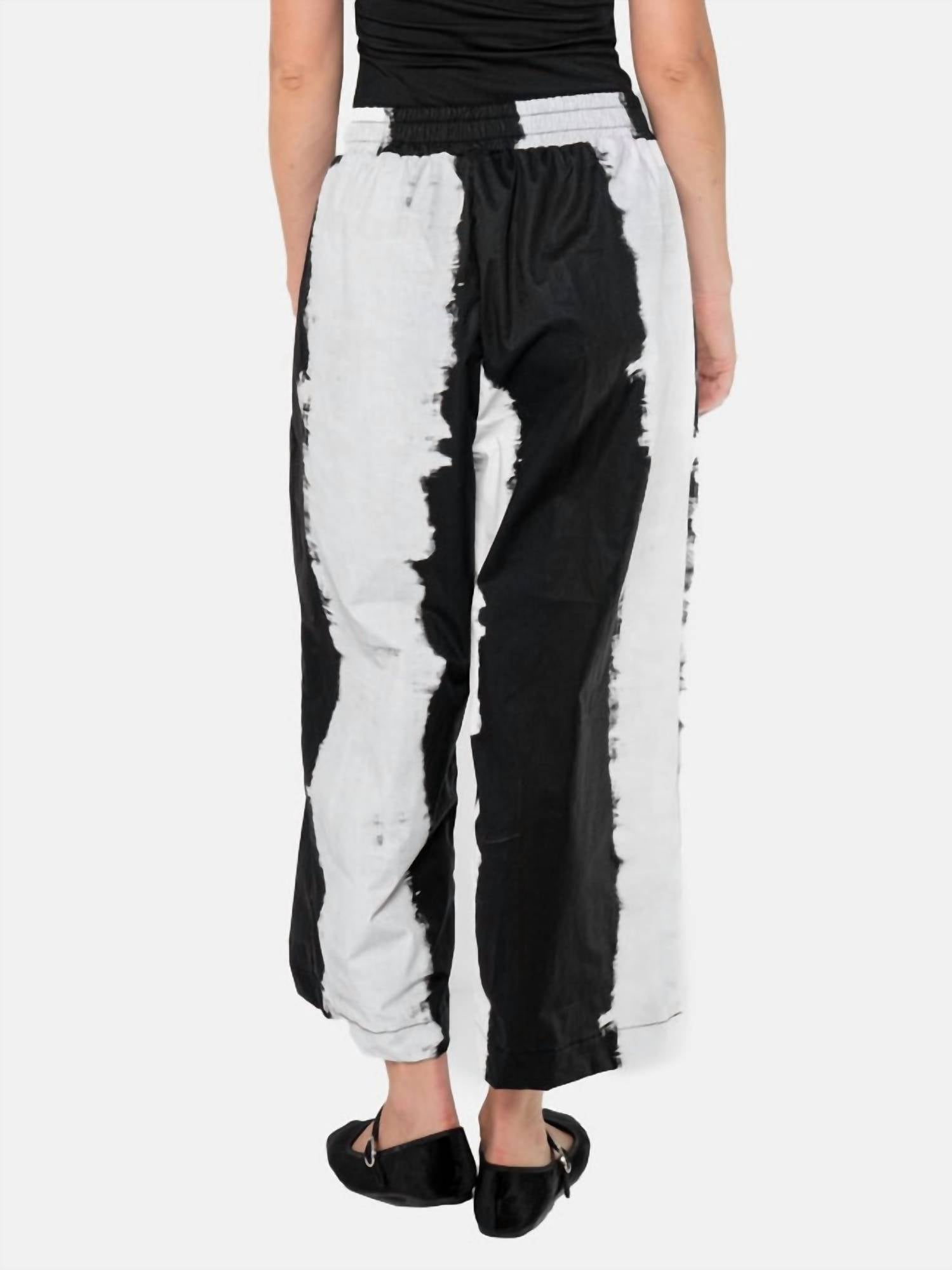 Big Stripe Soda Print Wide Leg Trousers In Black/white