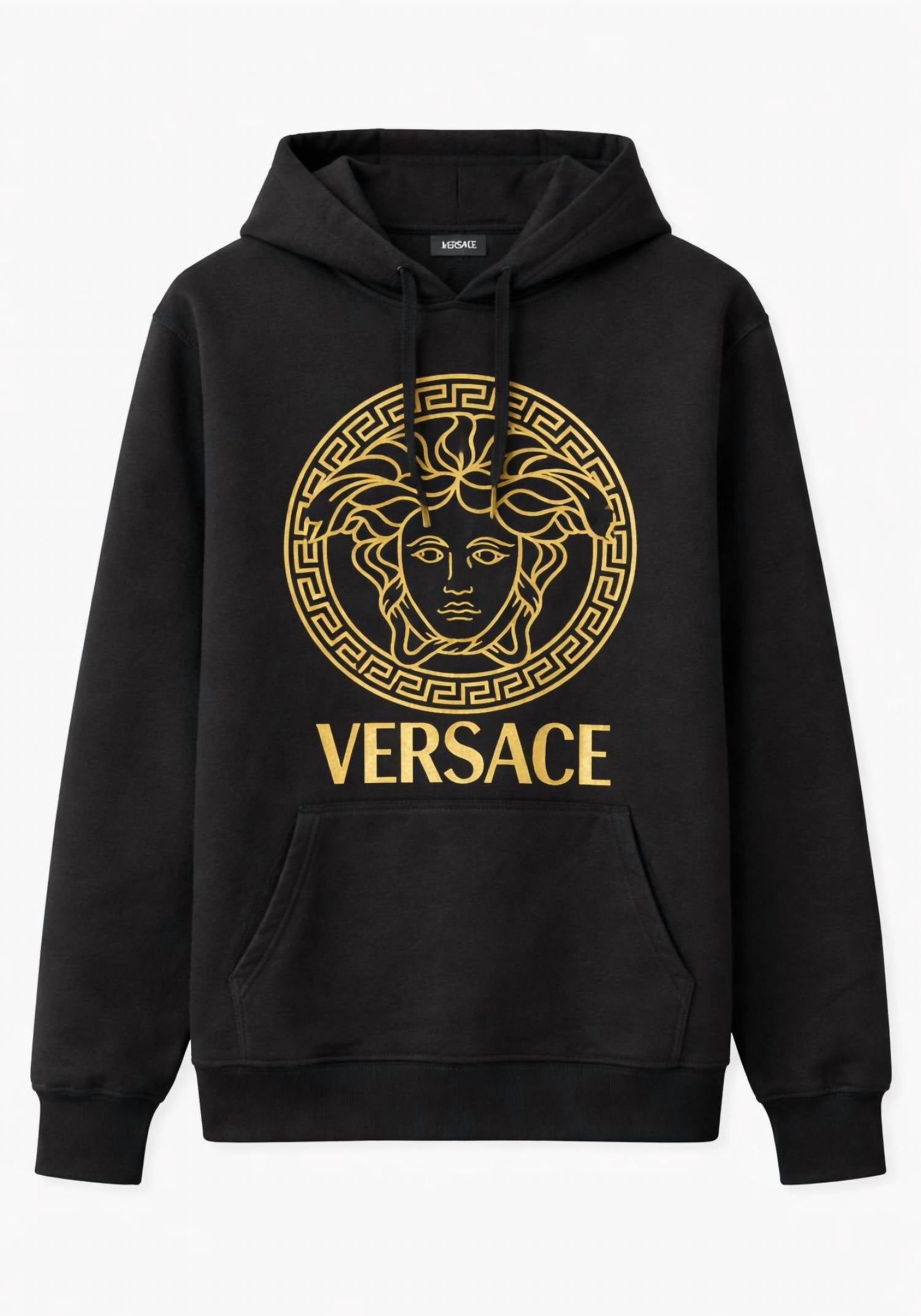 Medusa Cotton Hoodie In Black