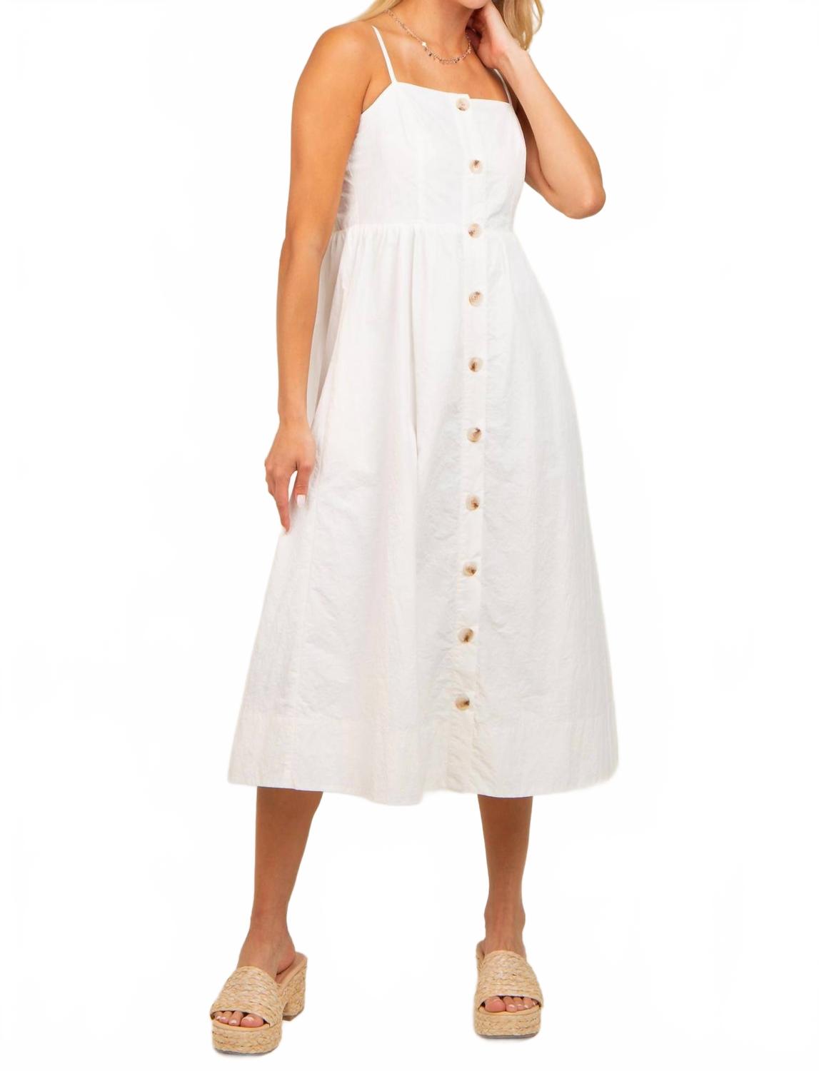Sleeveless Button Down Midi Dress In Ivory