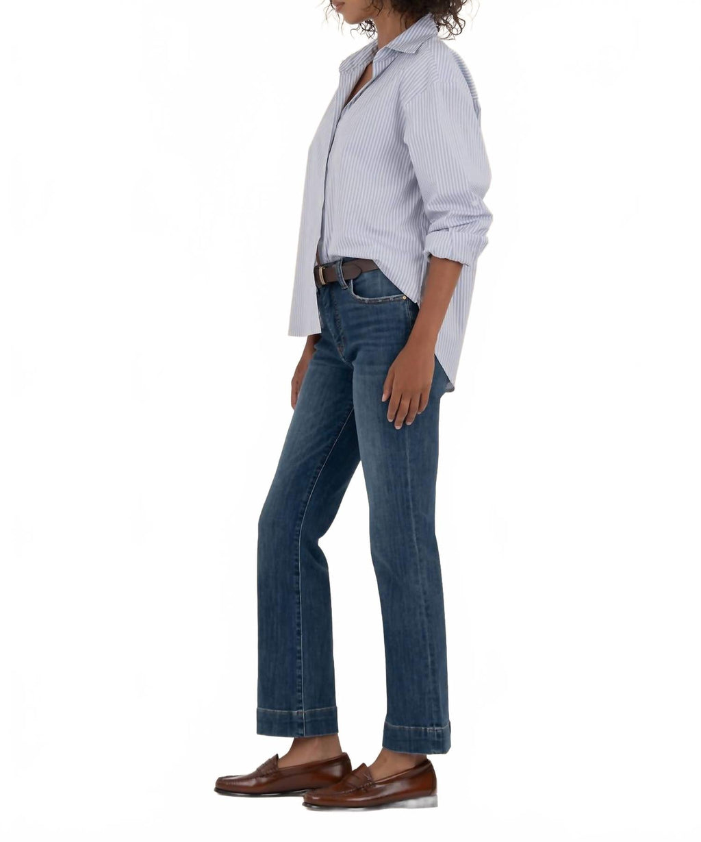 Kelsey High Rise Fab Ab Ankle Flare Wide Hem In Vibrant