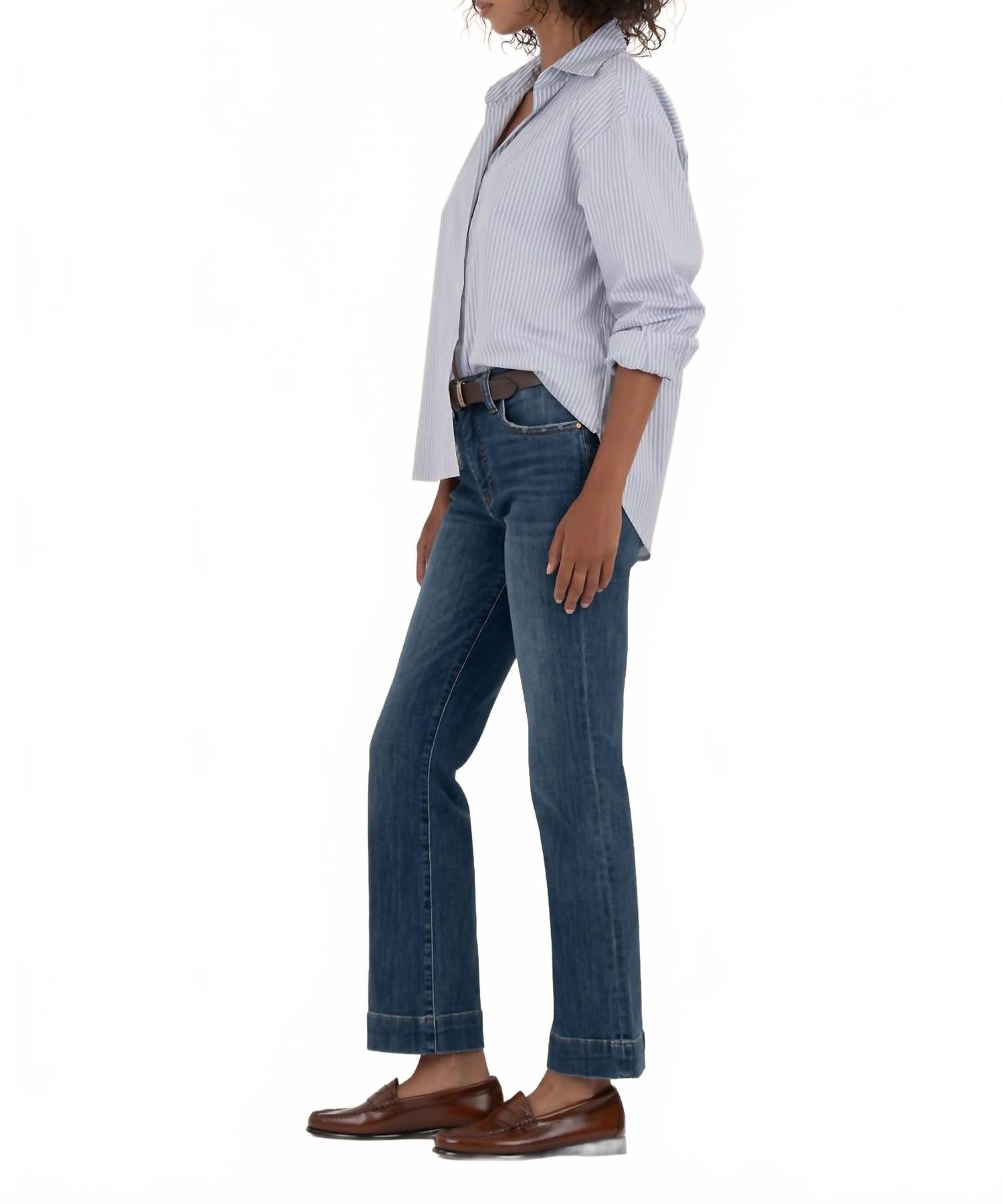 Kelsey High Rise Fab Ab Ankle Flare Wide Hem In Vibrant