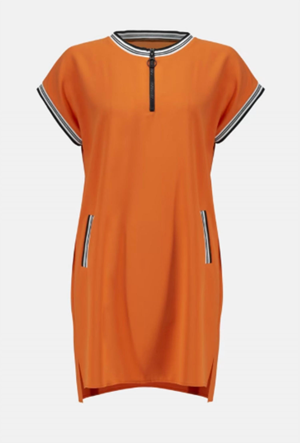 Knee-Length Shift Dress In Orange