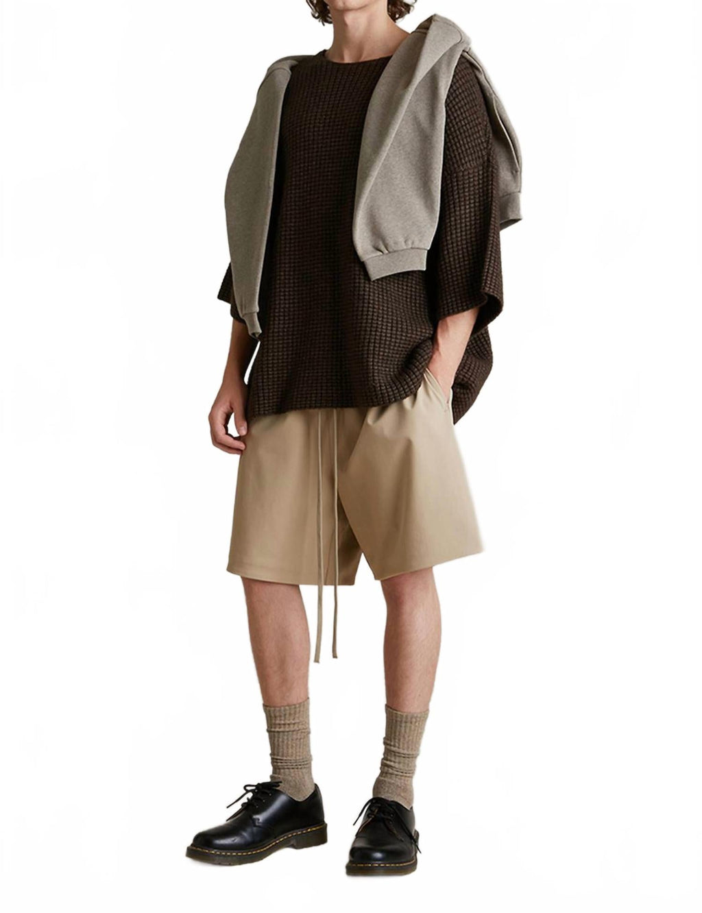 Bonded Nylon Soccer Shorts In Desert Sand