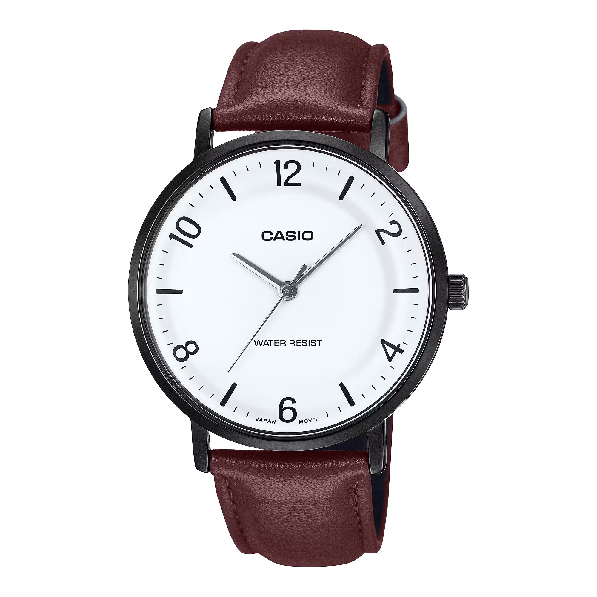 Casio Men’s Leather Analog Watch White Dial - MTP-VT03BL-7BDF