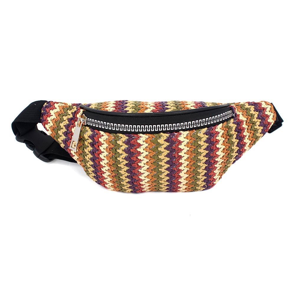 Boho Woven Embroidered Crossbody Belt Sling Fanny Pack Bag