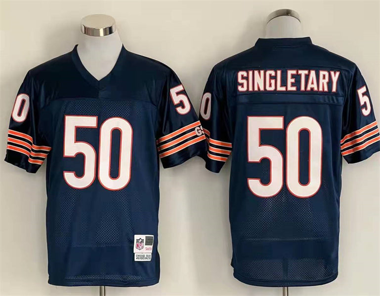 Men's Chicago Bears Mike Singletary Mitchell & Ness Navy Legacy Replica Player jersey