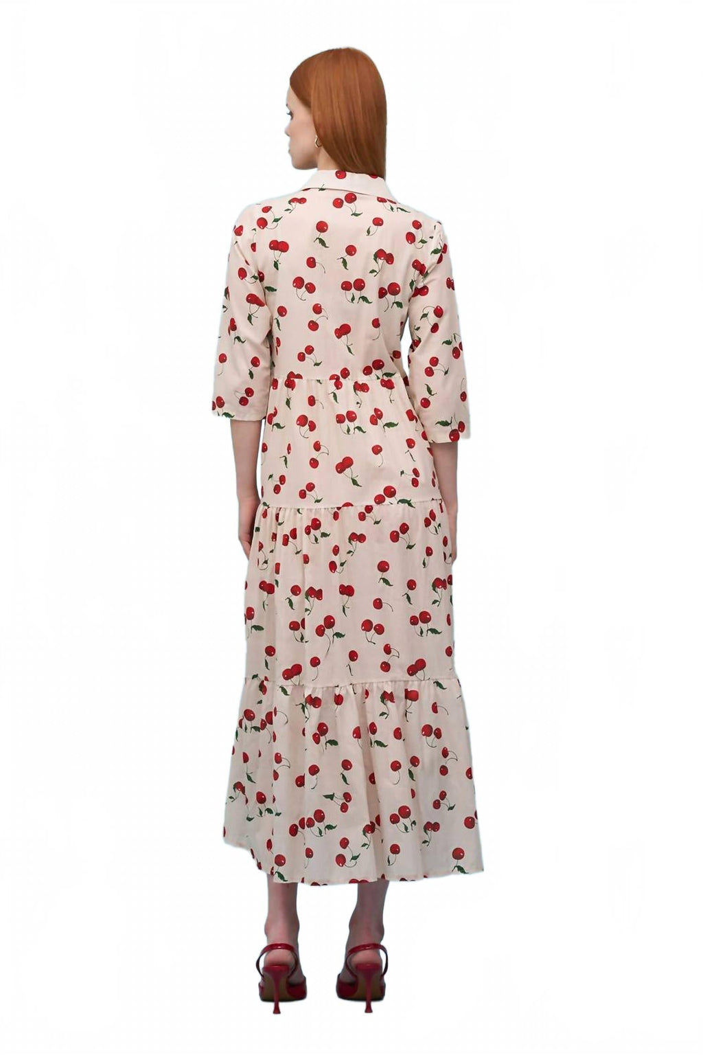 Cherry Maxi Dress In Ivory/milti