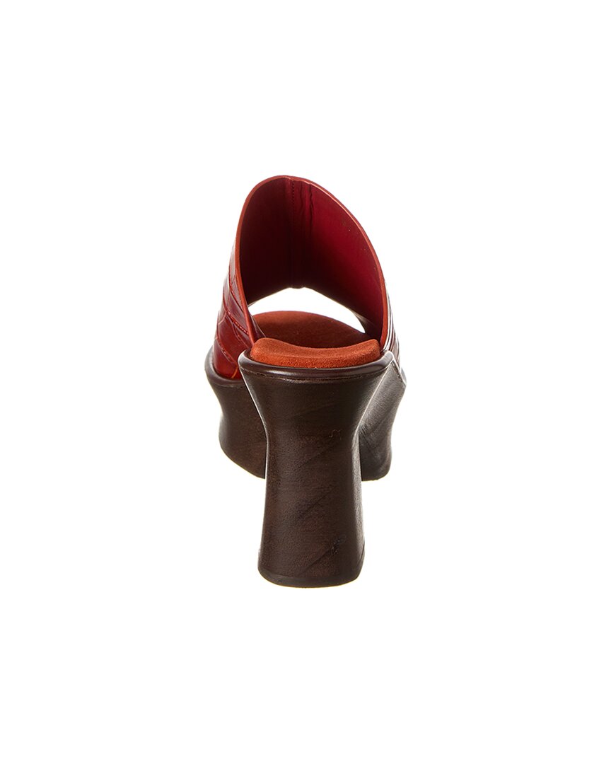 Ferragamo Samanta Croc-Embossed Leather Platform Sandal