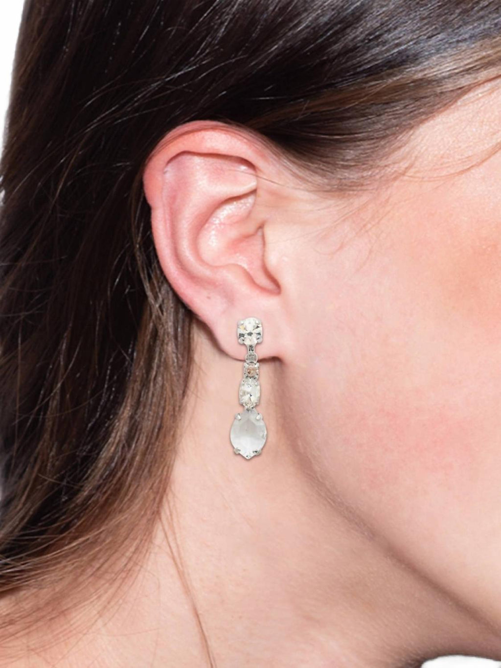 Dynamic Dangle Earring In Crystal And Palladium
