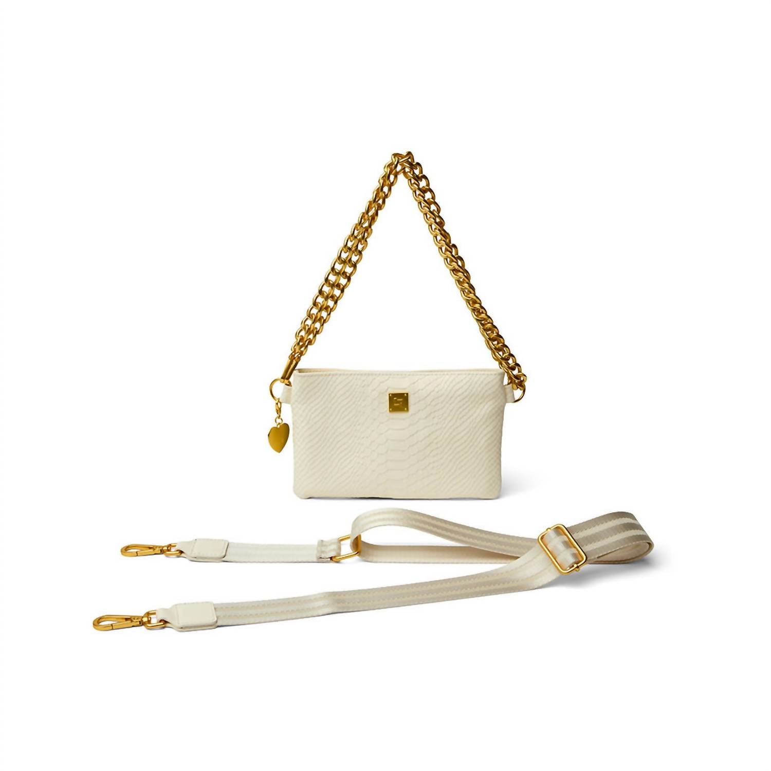Women's Fame Bag In Cream Python