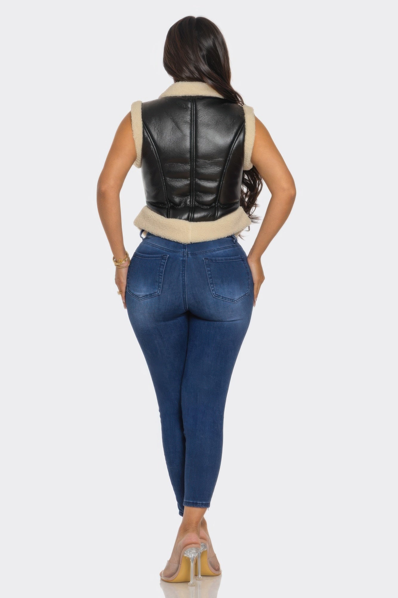 Bucle Trim Leather Vest