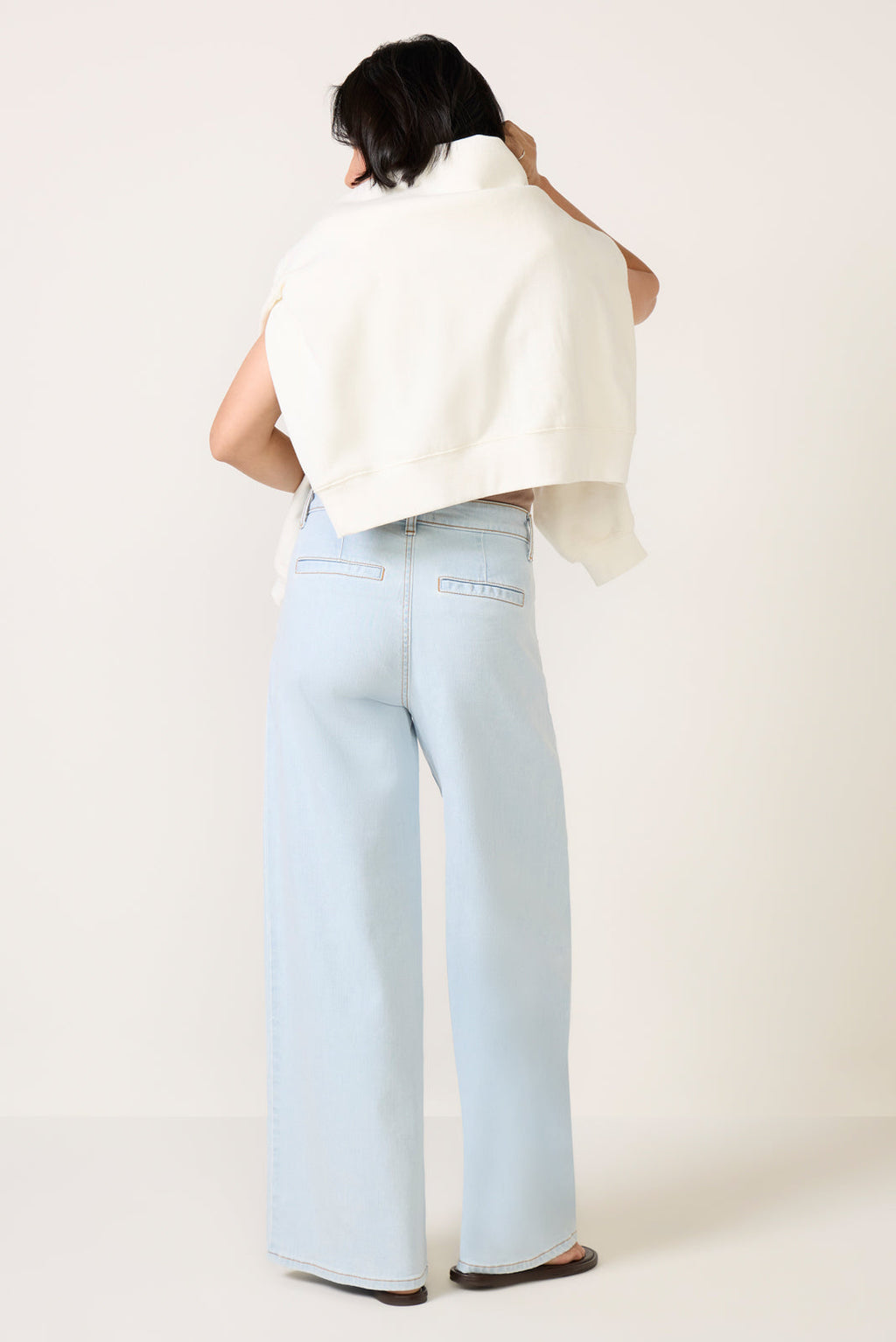 Women's Petite Maya Wide Leg w Tie Waist Jeans