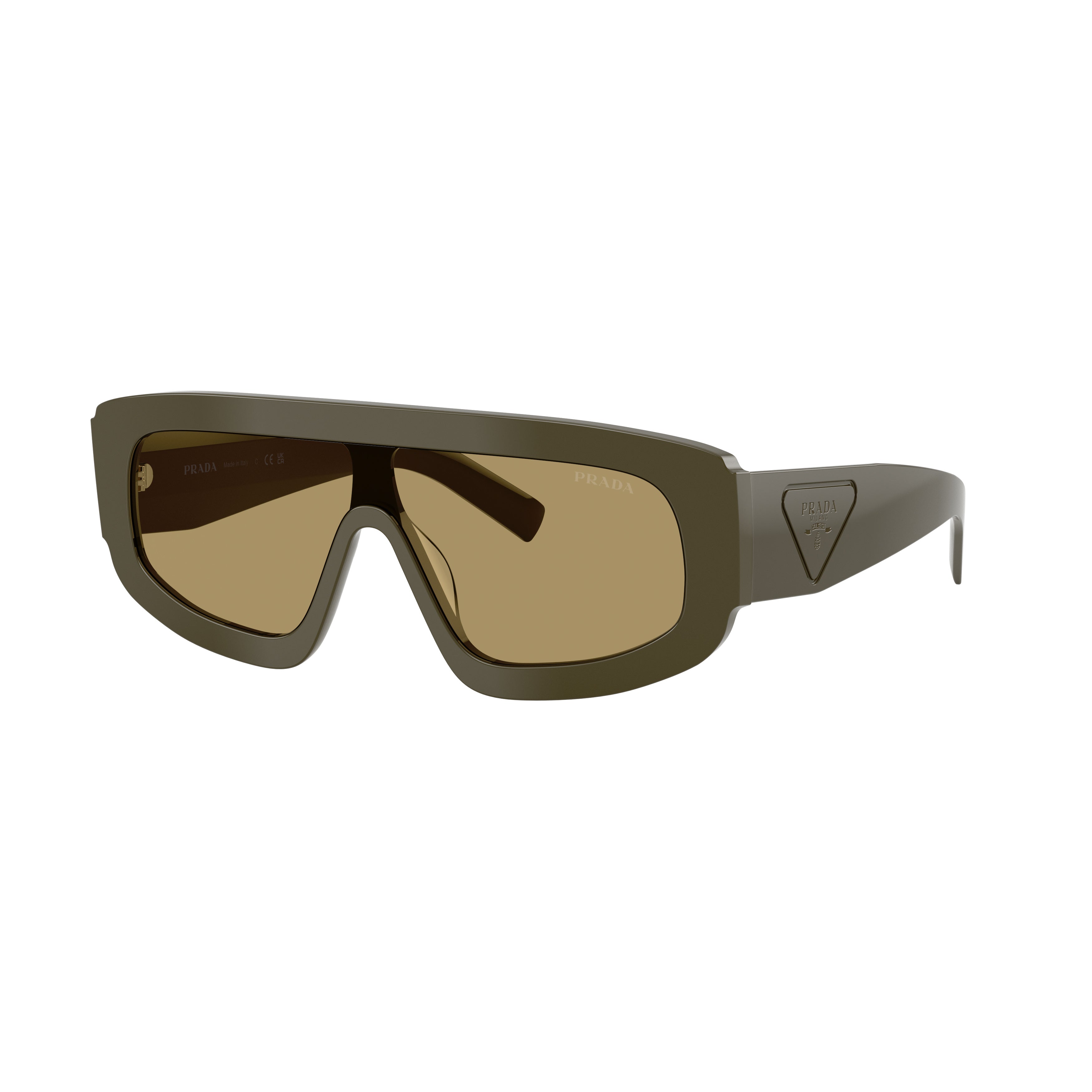 Oversized Rectangular Frame Sunglasses With Triangular Logo Detail