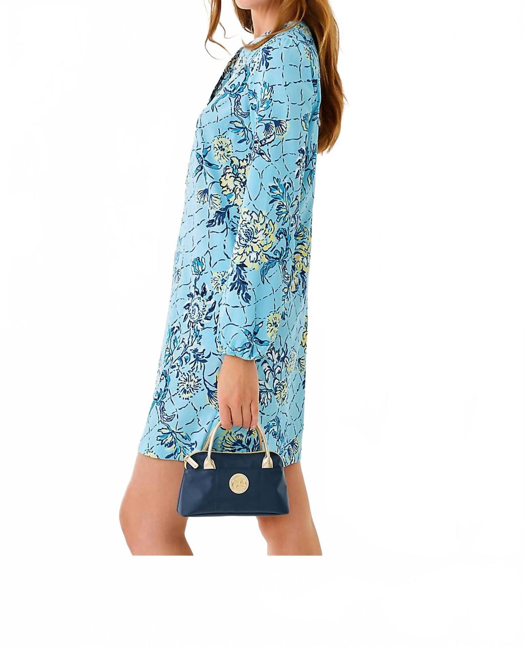 Ensley Long Sleeve Dress In Bellevue - Breakers Beach