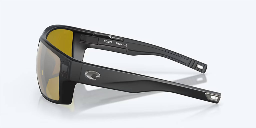 Men's Diego Square Polarized Sunglasses In Matte Black/sunrise Silver Mirror
