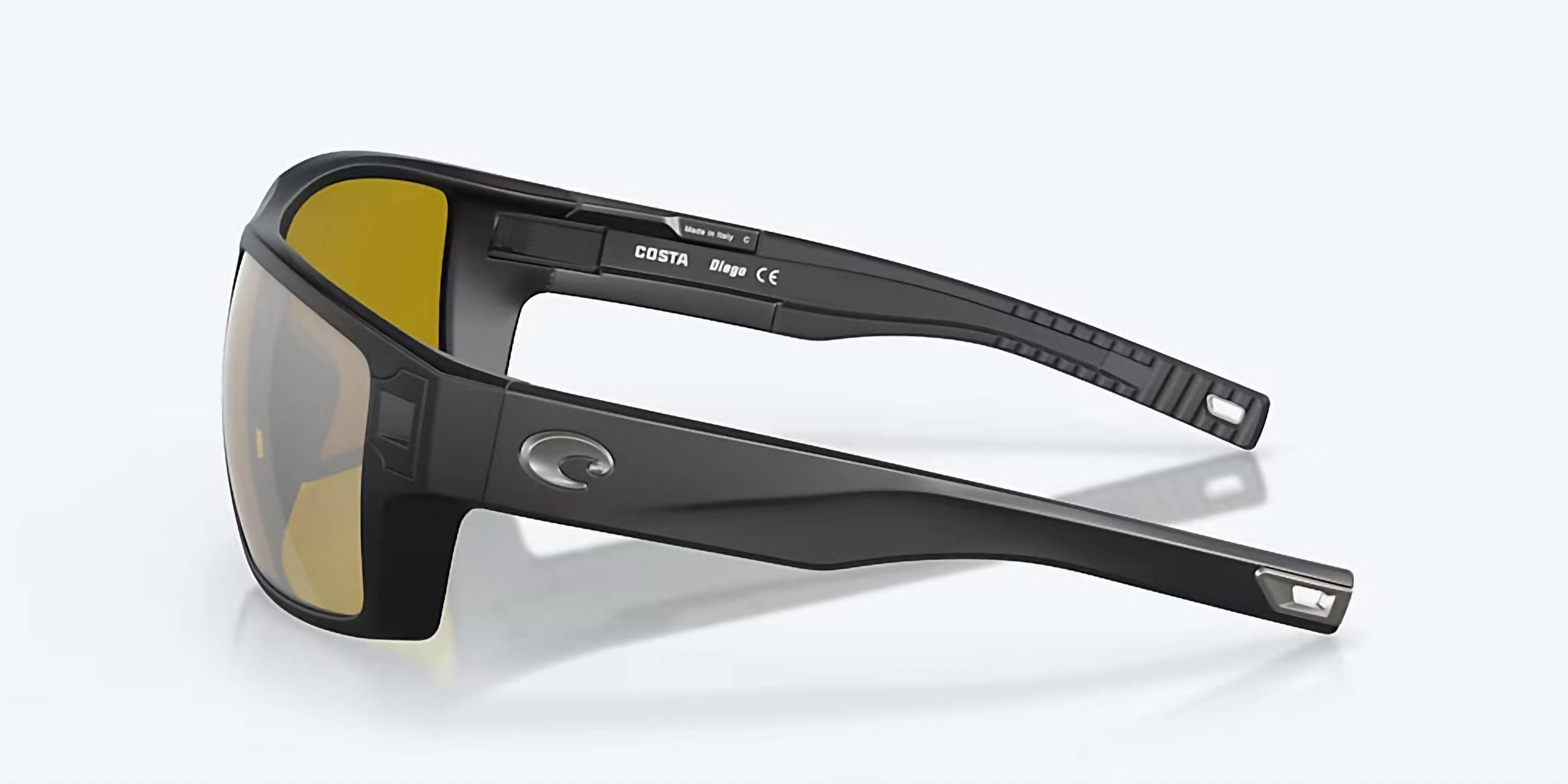 Men's Diego Square Polarized Sunglasses In Matte Black/sunrise Silver Mirror