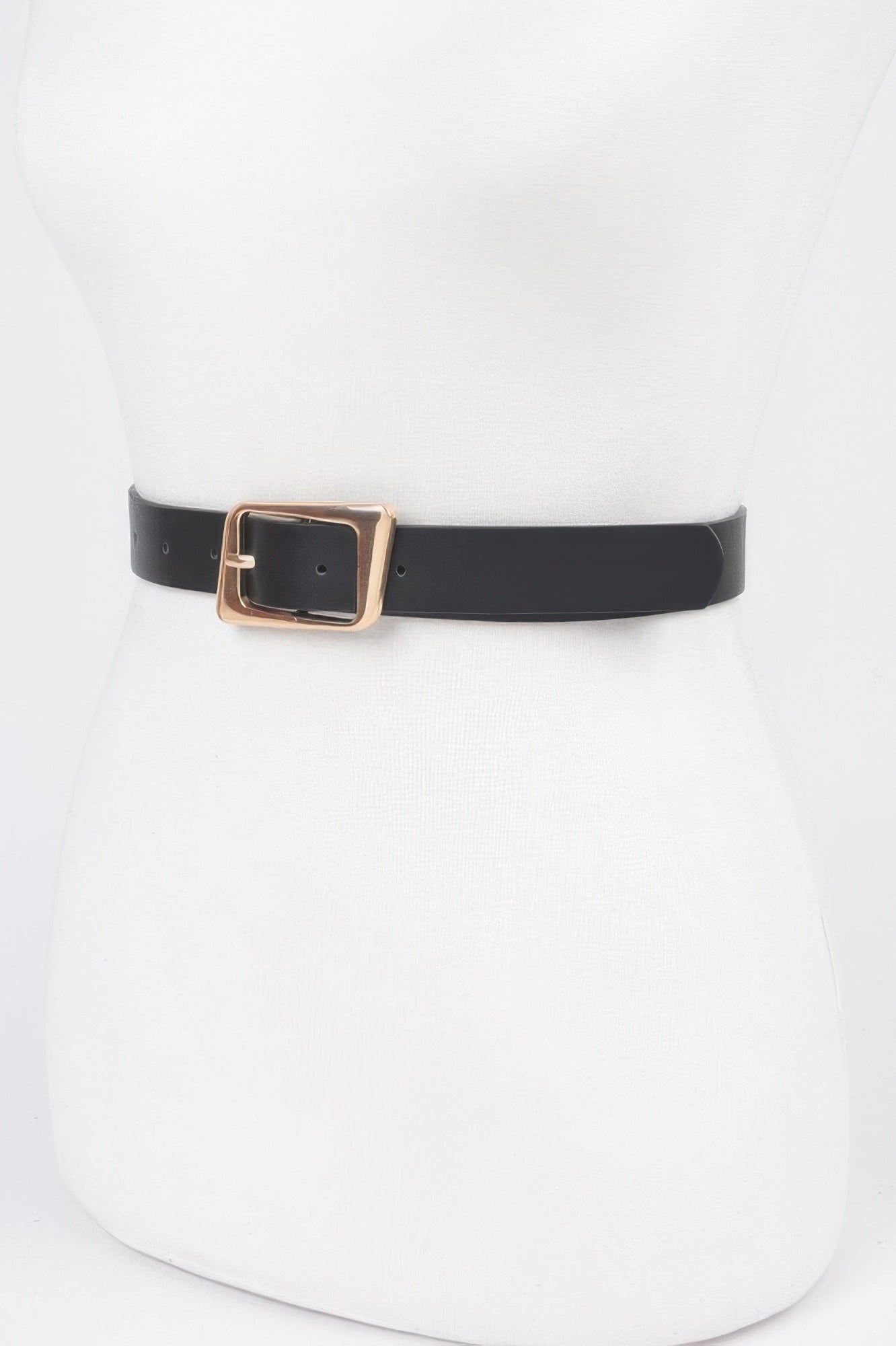 Faux Leather Metal Buckle Belt