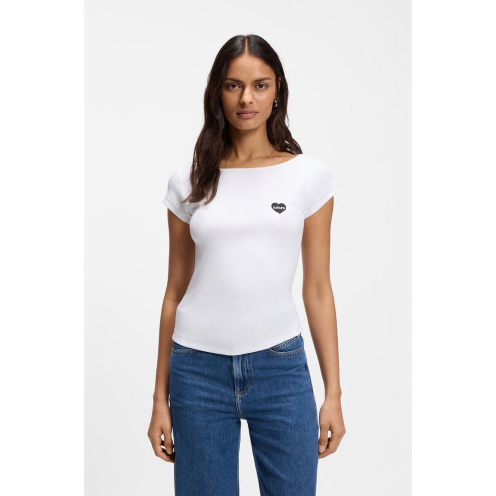 Stretch-cotton slim-fit T-shirt with artwork