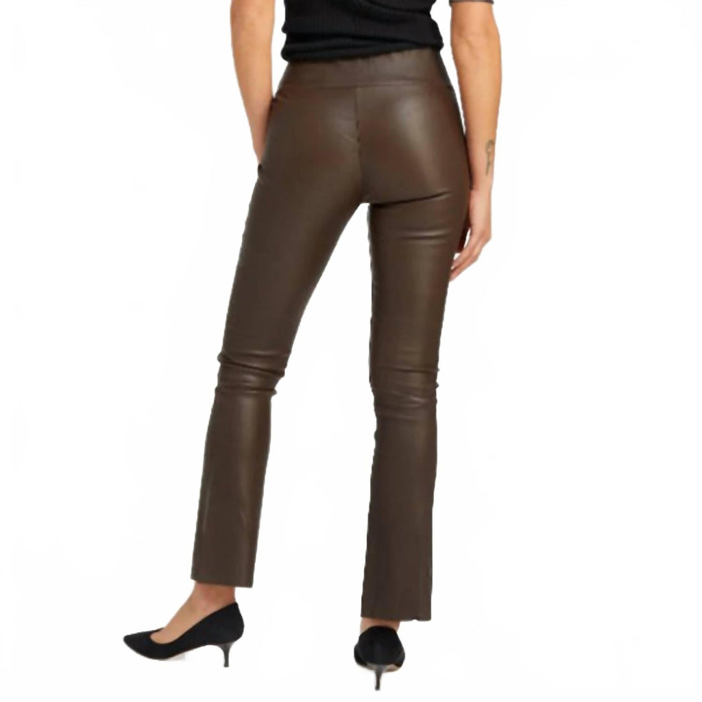 Jackie Leather Ankle Flare Leggings In Americano