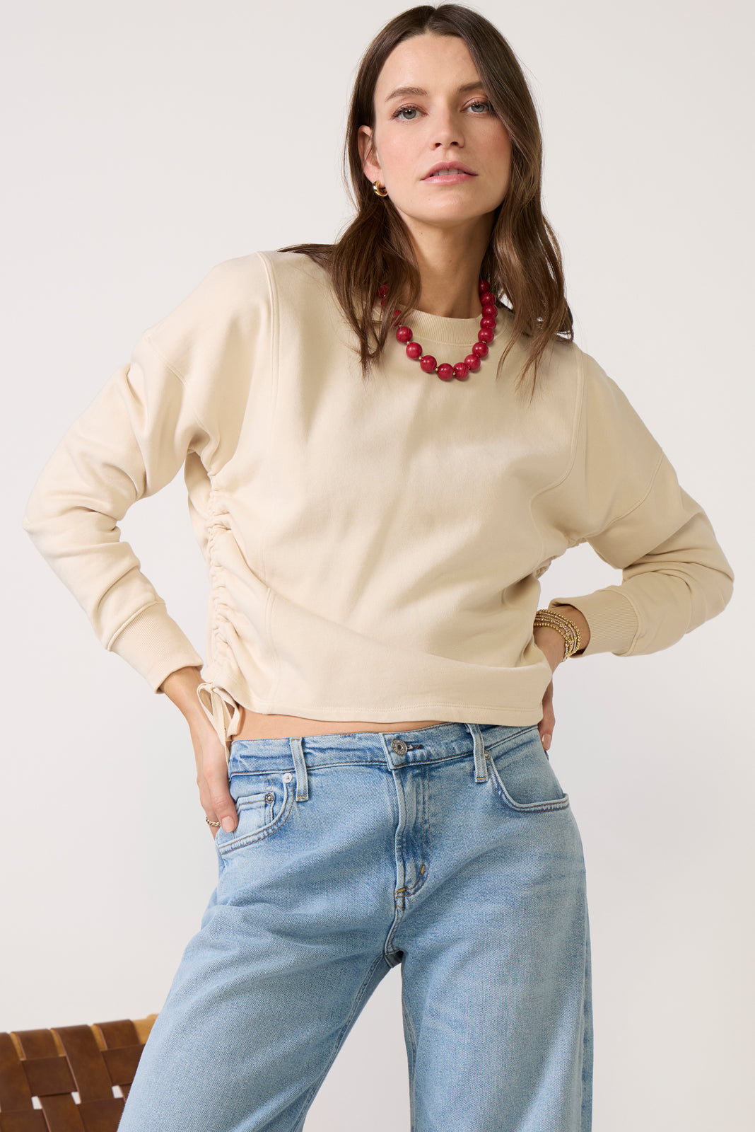 Women's Dara Side Ruched Sweatshirt