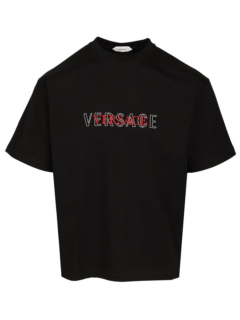 Versace Men T-Shirt With Embroidered Logo
