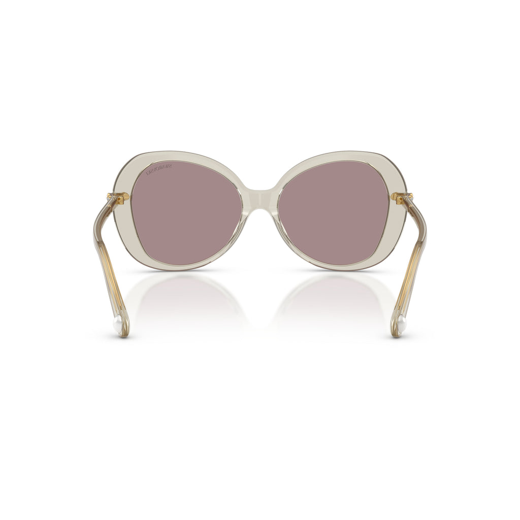 0Sk6059 Large Rounded Acetate Sunglasses with Gold-Toned Temples